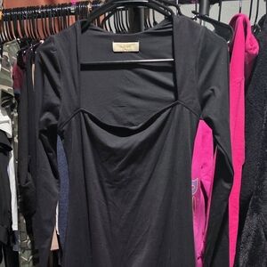 Black Long-Sleeve Flared Jumpsuit